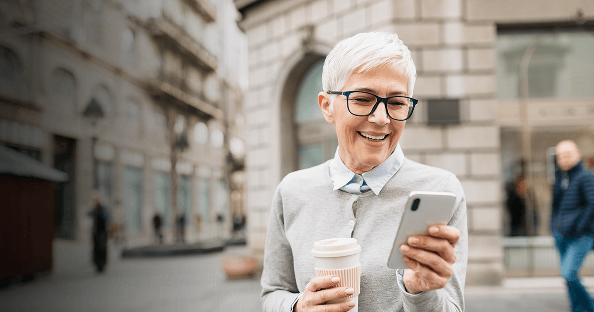 woman on her mobile device