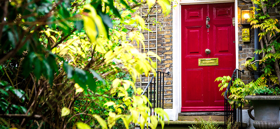home with a red door