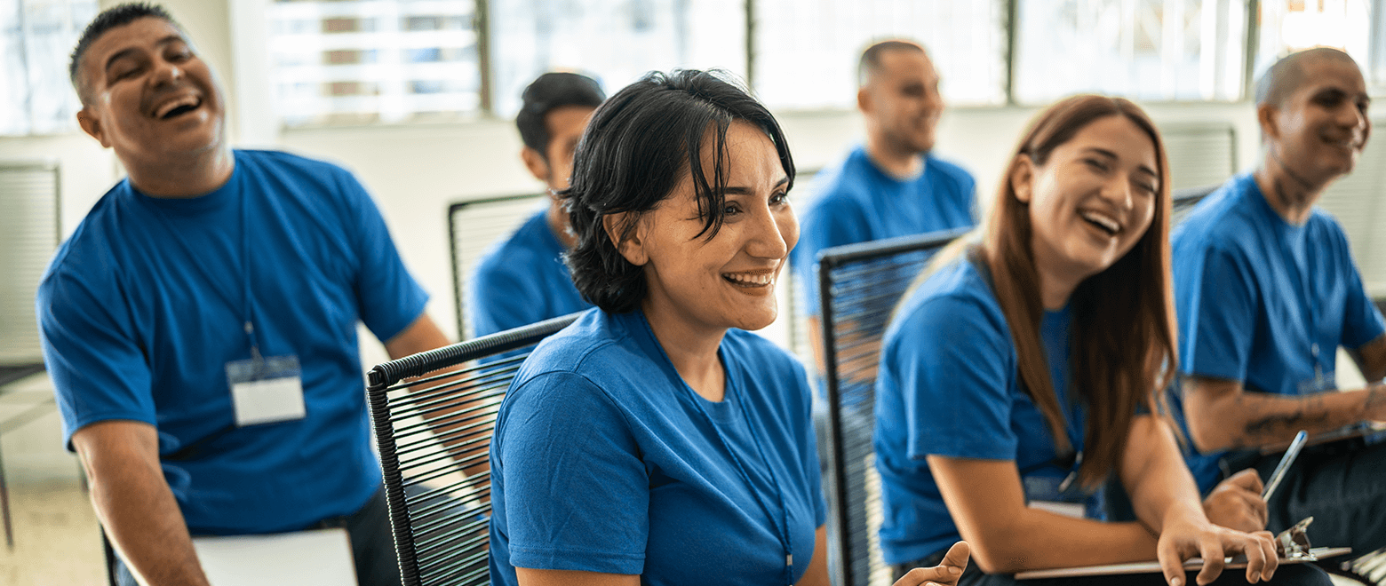 group of happy employees