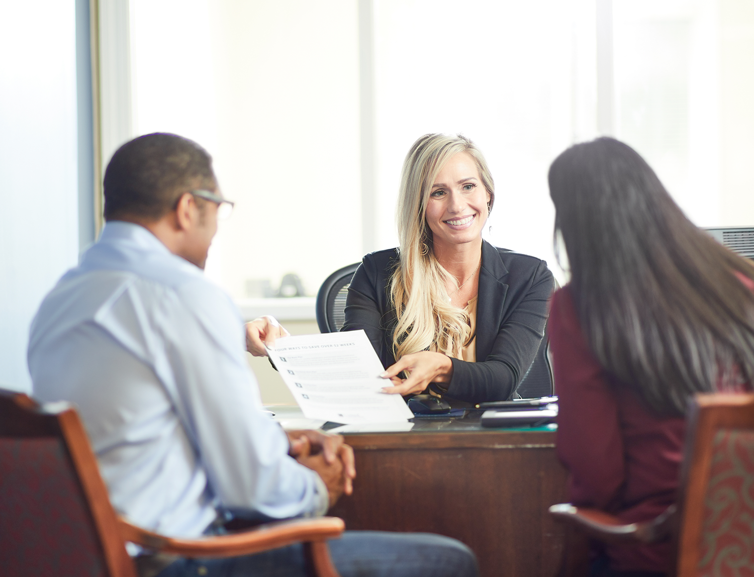 Wealth professional working with clients