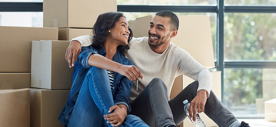 young black couple just moved in