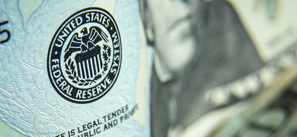 federal reserve logo on a $20 bill