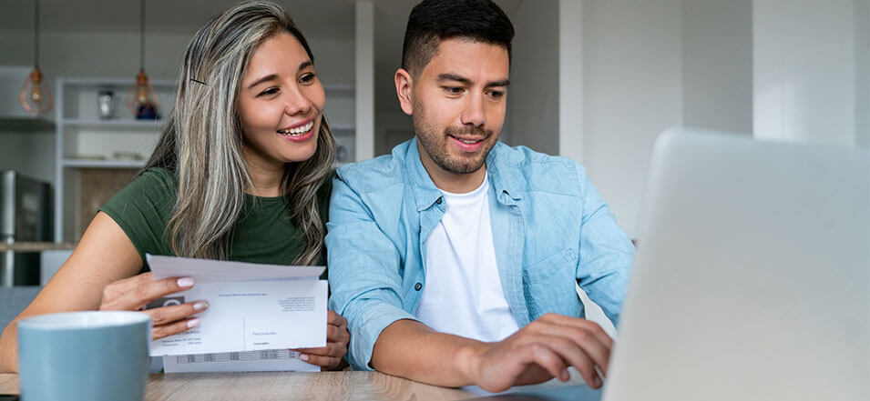 couple working on their taxes