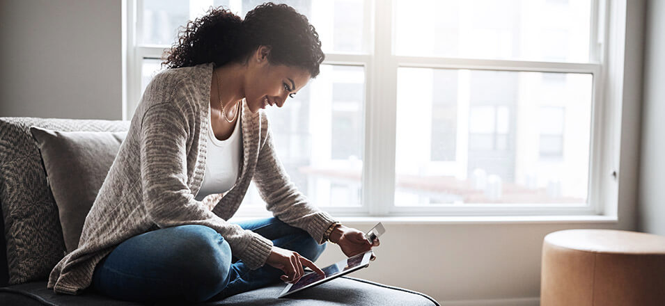 Woman using tablet