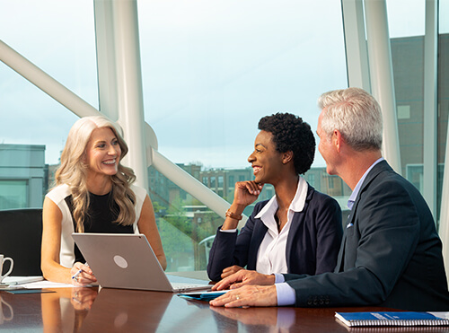 business meeting discussing the rate hike increase