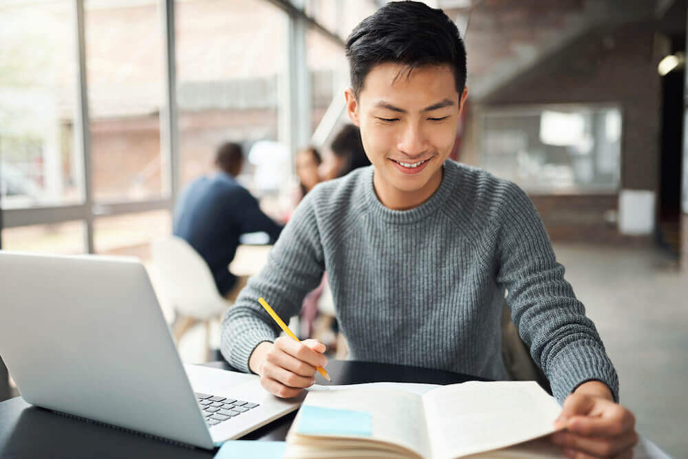 student doing homework