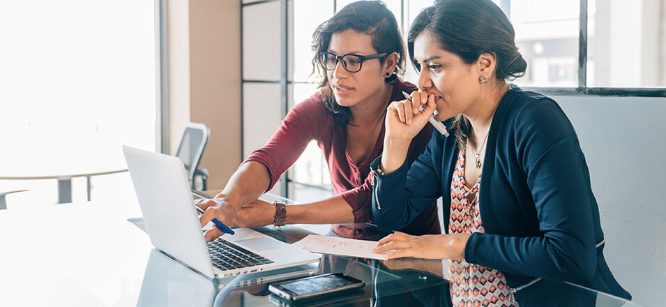 Women having a meeting in an office