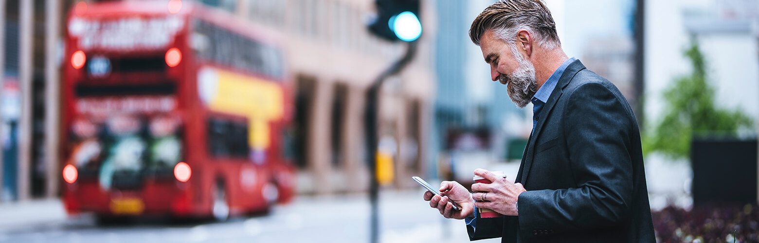 man in foreign country using treasury services