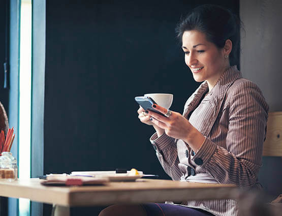 woman using mobile banking