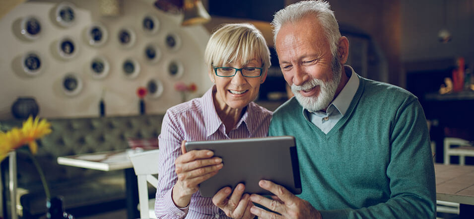 Older couple reviewing finances