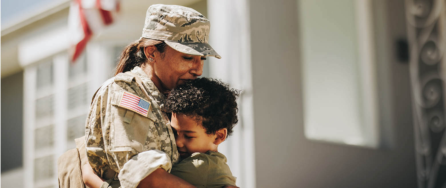 military mom and son