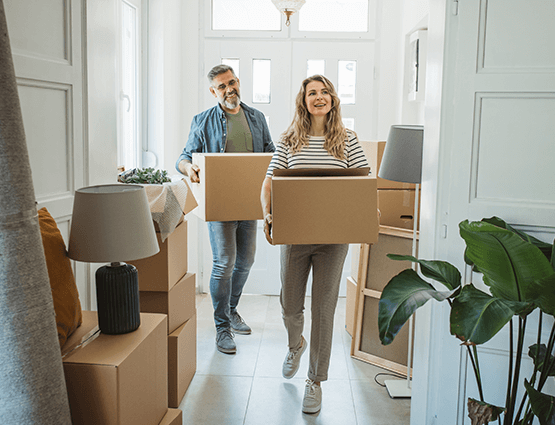 couple moving into a new home