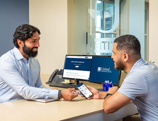 banker collaborating with customer