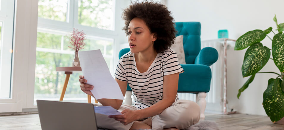 Woman Researching Credit Scores